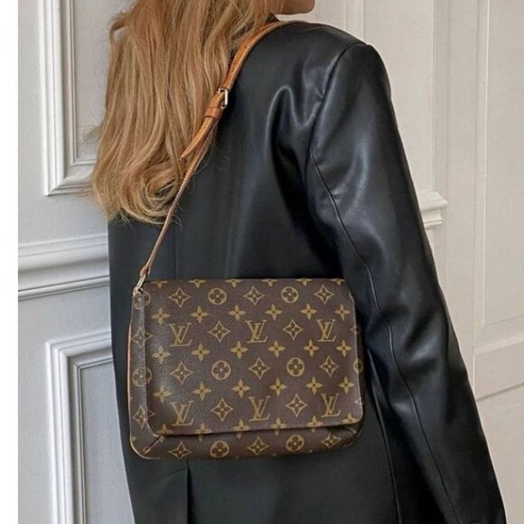 Authentic Louis Vuitton Monogram Musette Tango Crossbody Shoulder Bag Brown Tan - Picture 1 of 14